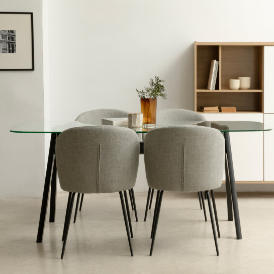 Kenay Home Mesa De Comedor Rectangular Negra 180