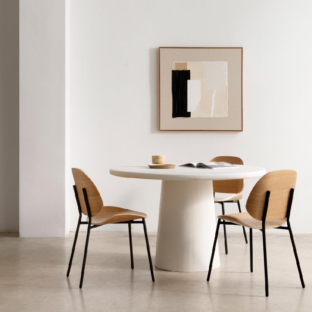 kenay home Mesa de comedor redonda blanca 120