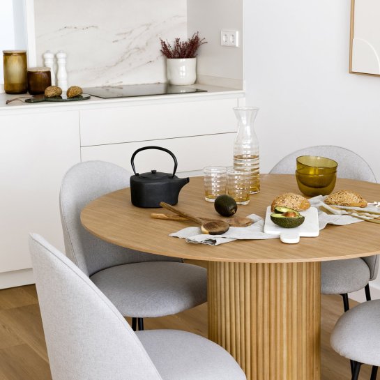 Kenay Home Mesa De Comedor Redonda Roble 110