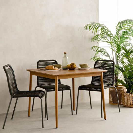 Kenay Home Mesa De Jardín Cuadrada Natural 90