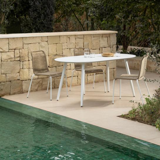 Kenay Home Mesa De Jardín Ovalada Blanca 160