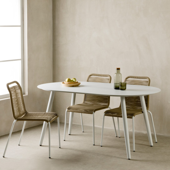 Kenay Home Mesa De Jardín Ovalada Blanca 160