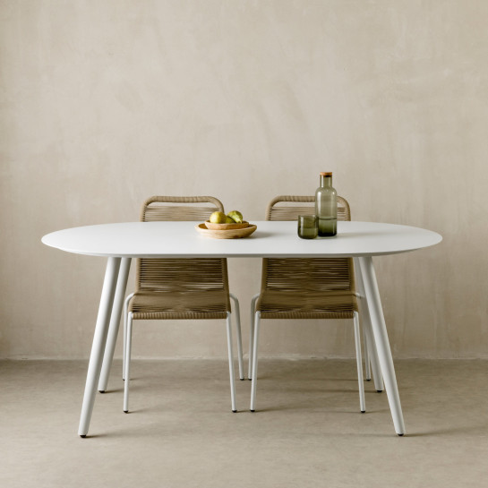 Kenay Home Mesa De Jardín Ovalada Blanca 160