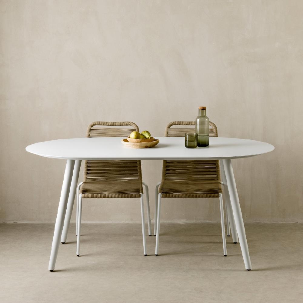 kenay home Mesa de jardín ovalada blanca 160