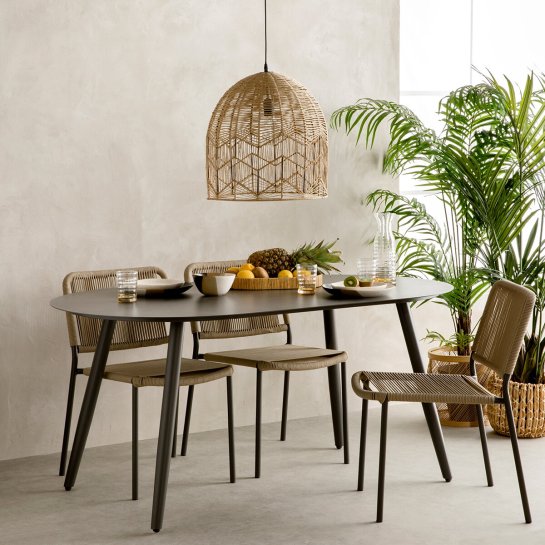 Kenay Home Mesa De Jardín Ovalada Negra 160