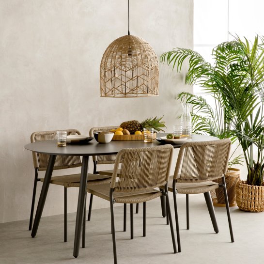 Kenay Home Mesa De Jardín Ovalada Negra 160