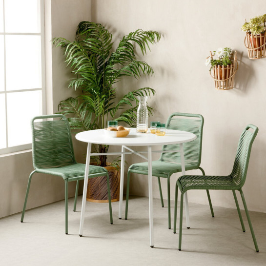 Kenay Home Mesa De Jardín Redonda Blanca 90