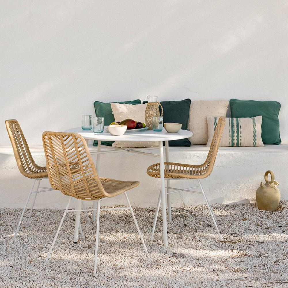 kenay home Mesa de jardín redonda blanca 90