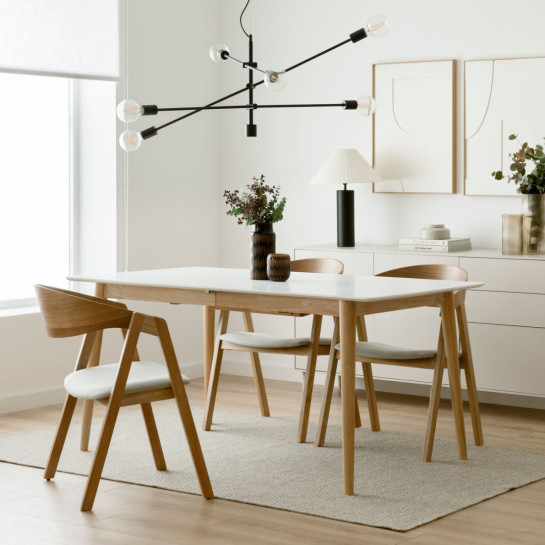 Kenay Home Mesa Extensible Blanco Y Natural 160