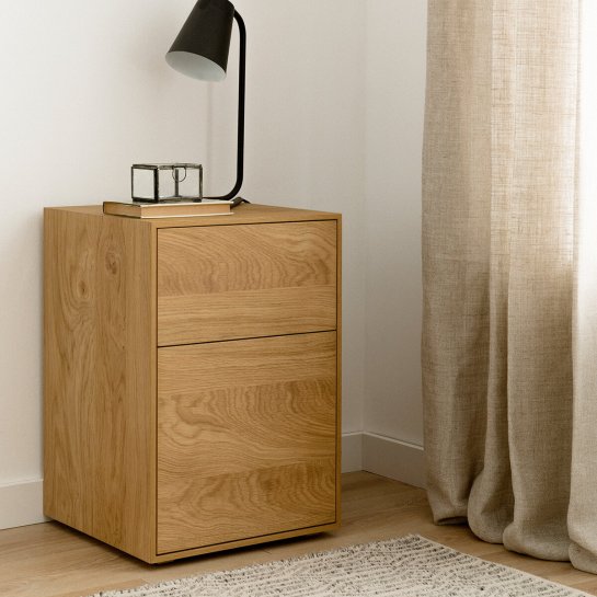 Kenay Home Mesita 2 Cajones Roble Personalizable