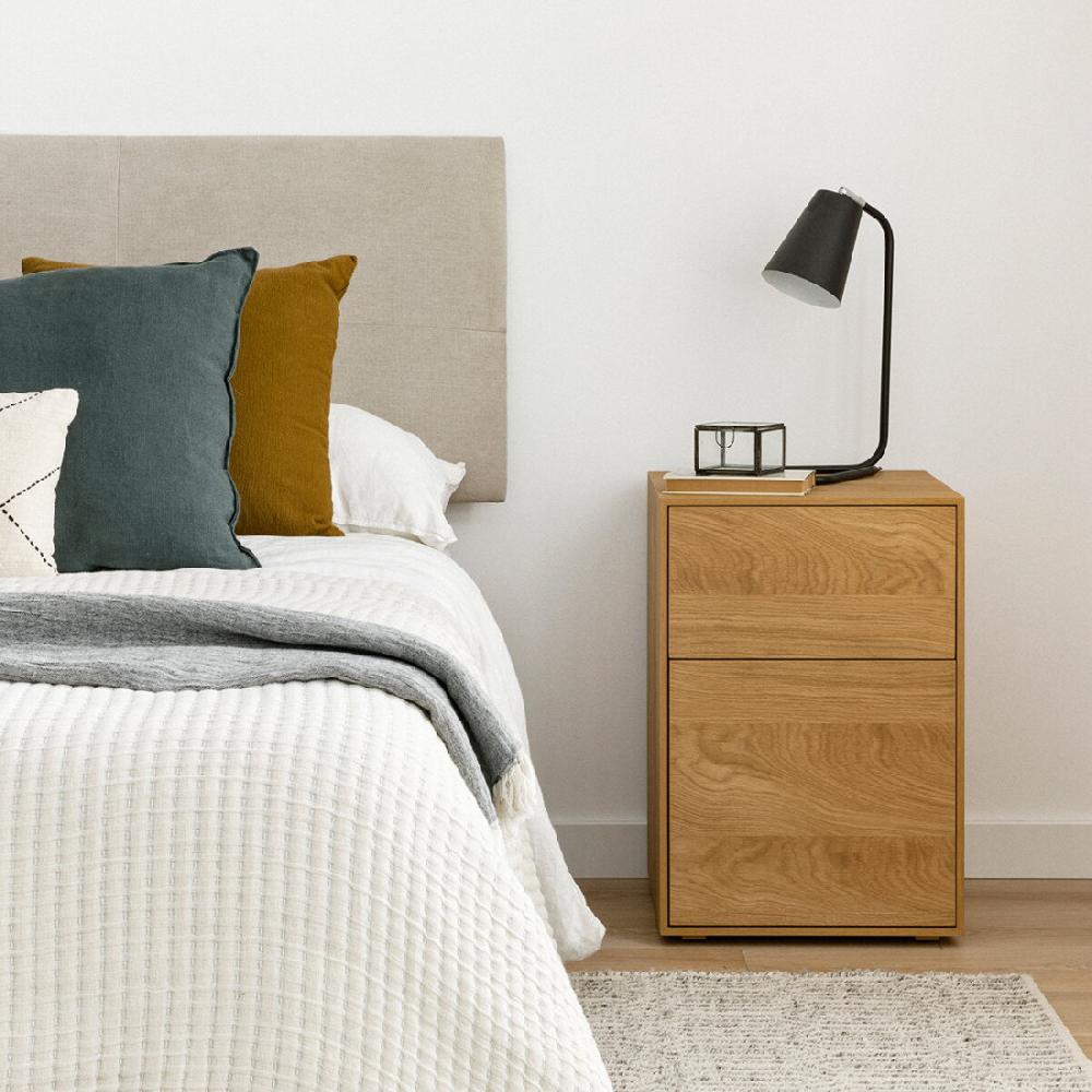 kenay home Mesita 2 cajones roble personalizable