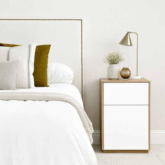 Kenay Home Mesita Blanca Y Roble