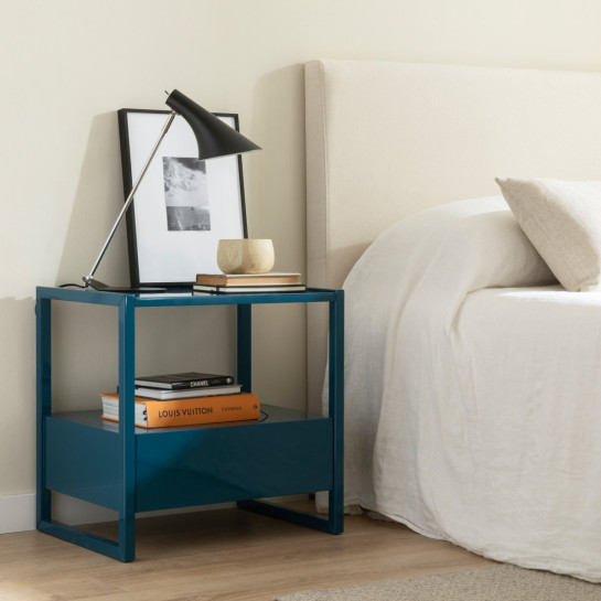 Kenay Home Mesita De Noche Azul