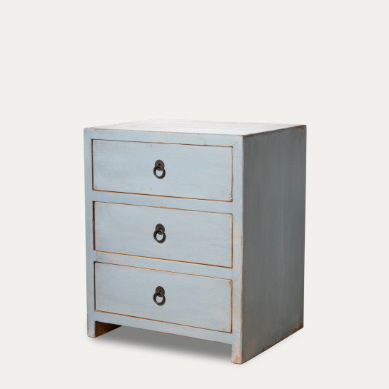 Kenay Home Mesita De Noche Azul 3 Cajones