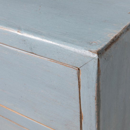 Kenay Home Mesita De Noche Azul 3 Cajones