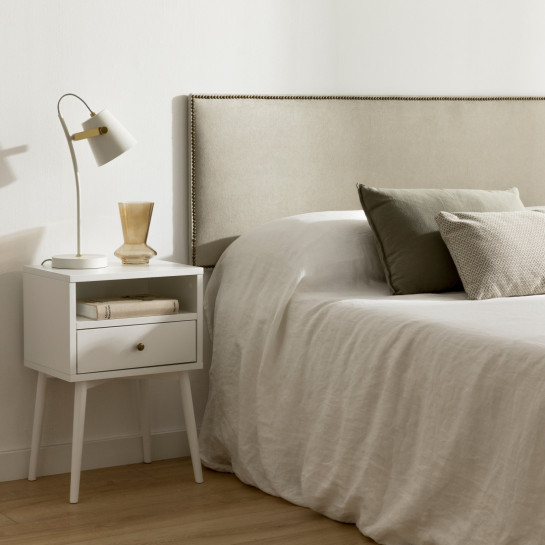 Kenay Home Mesita De Noche Blanca 1 Cajón