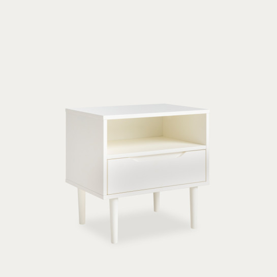 Kenay Home Mesita De Noche Blanca 1 Cajón
