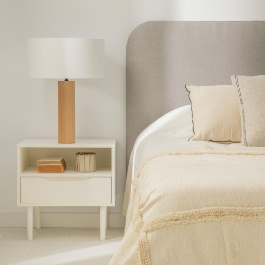 Kenay Home Mesita De Noche Blanca 1 Cajón