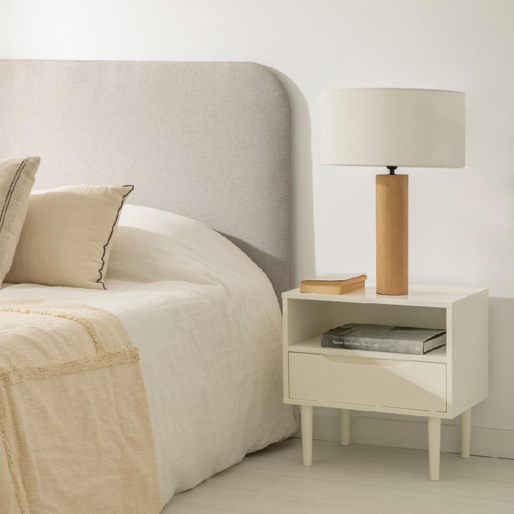kenay home Mesita de noche blanca 1 cajón