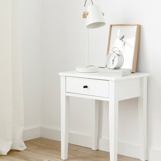 Kenay Home Mesita De Noche Blanca 1 Cajón