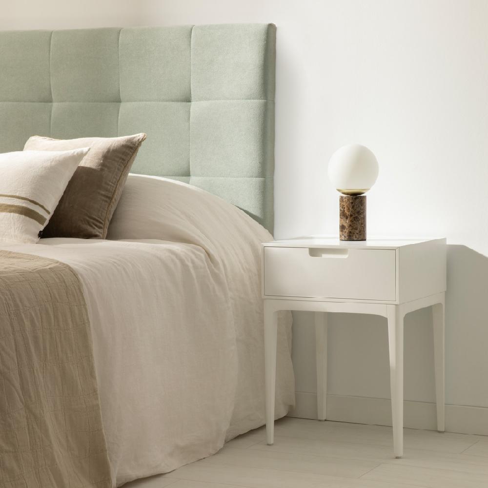 kenay home Mesita de noche blanca 1 cajón