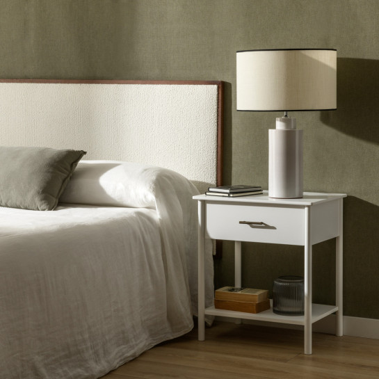 Kenay Home Mesita De Noche Blanca 1 Cajón