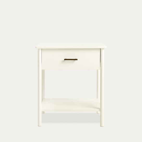 Kenay Home Mesita De Noche Blanca 1 Cajón