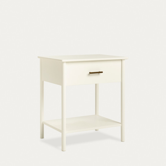 Kenay Home Mesita De Noche Blanca 1 Cajón