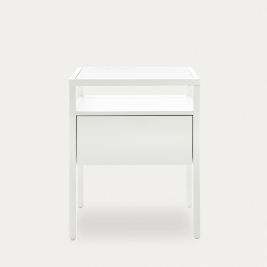 Kenay Home Mesita De Noche Blanca 1 Cajón