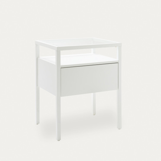 Kenay Home Mesita De Noche Blanca 1 Cajón