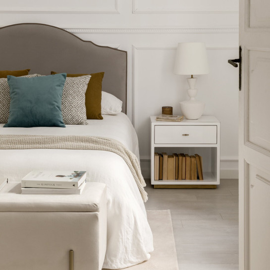 Kenay Home Mesita De Noche Blanca