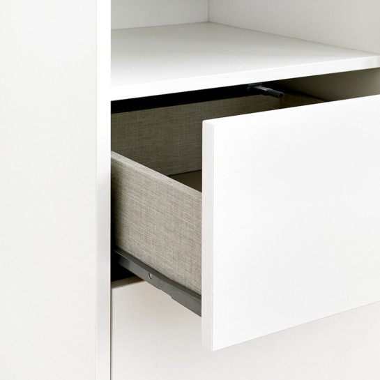 Kenay Home Mesita De Noche Blanca 2 Cajones