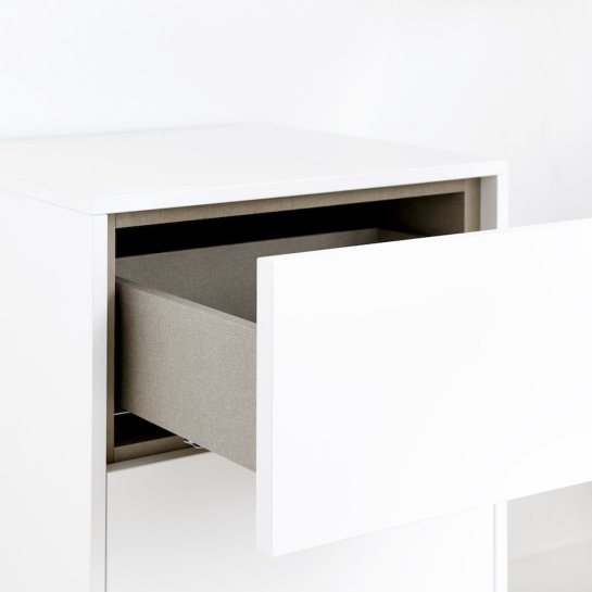 Kenay Home Mesita De Noche Blanca 2 Cajones A40