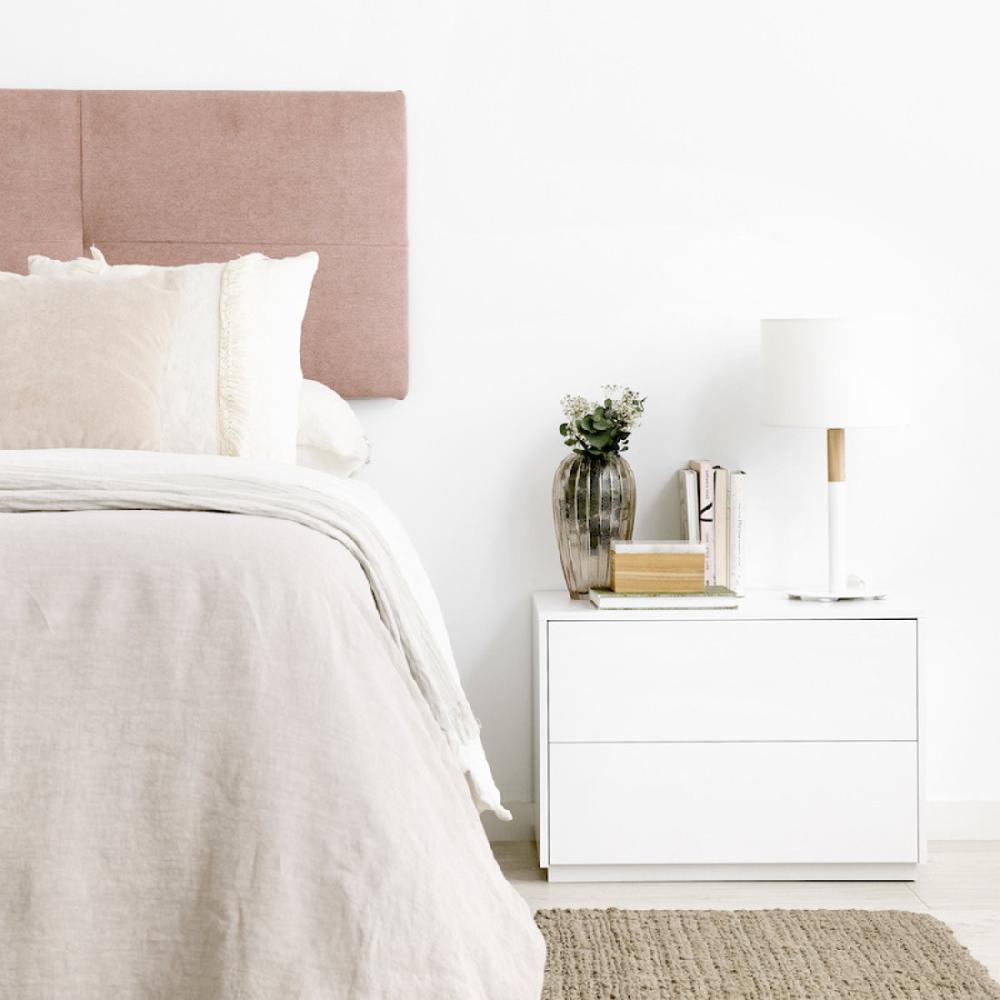 kenay home Mesita de noche blanca 2 cajones A60