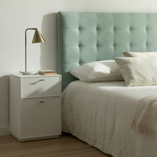 Kenay Home Mesita De Noche Blanca 2 Cajones