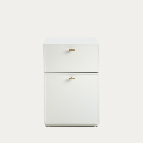 Kenay Home Mesita De Noche Blanca 2 Cajones