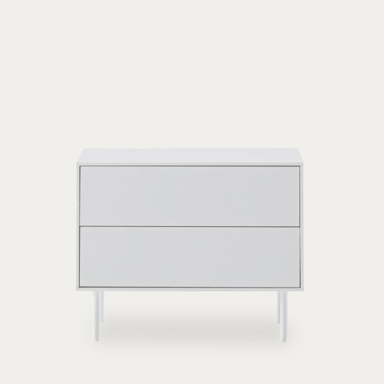 Kenay Home Mesita De Noche Blanca 2 Cajones