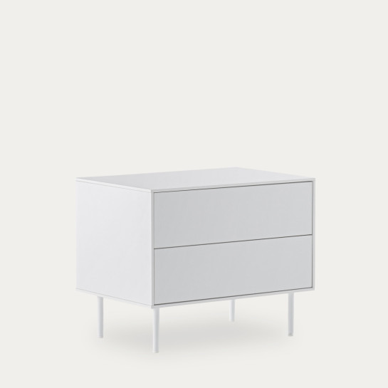 Kenay Home Mesita De Noche Blanca 2 Cajones