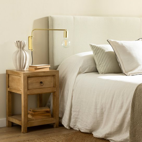 Kenay Home Mesita De Noche Natural 1 Cajón 40