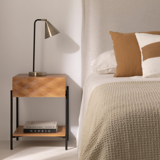 Kenay Home Mesita De Noche Natural 1 Cajón