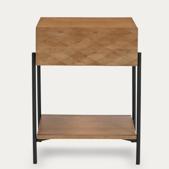 Kenay Home Mesita De Noche Natural 1 Cajón