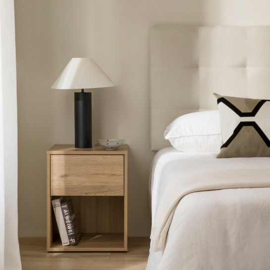 Kenay Home Mesita De Noche Natural 1 Cajón