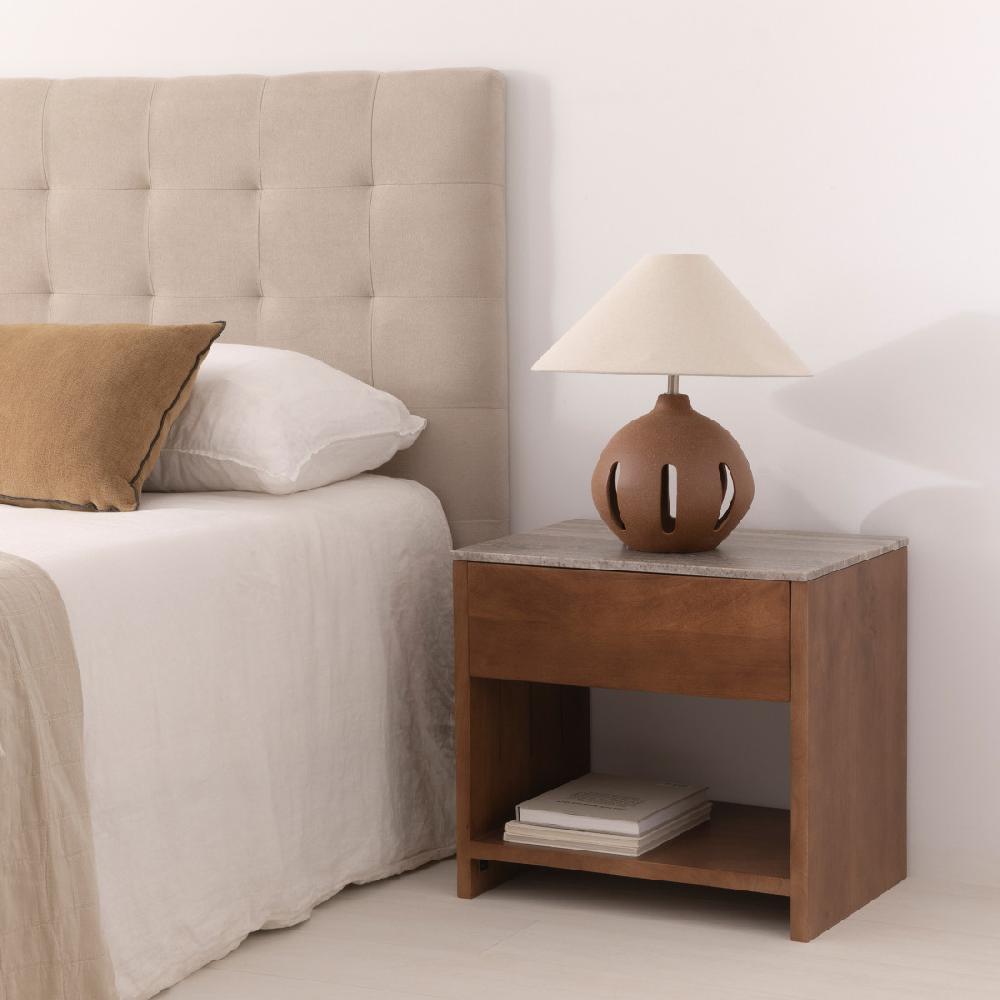 kenay home Mesita de noche natural 1 cajón