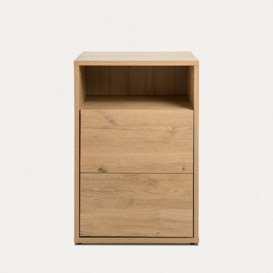 Kenay Home Mesita De Noche Natural 2 Cajones