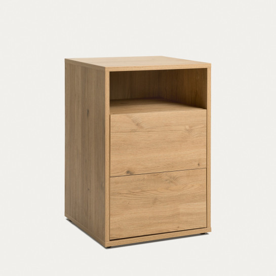 Kenay Home Mesita De Noche Natural 2 Cajones