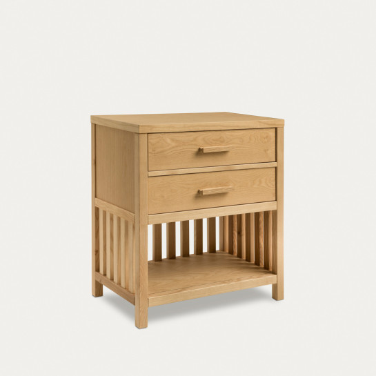 Kenay Home Mesita De Noche Natural 2 Cajones