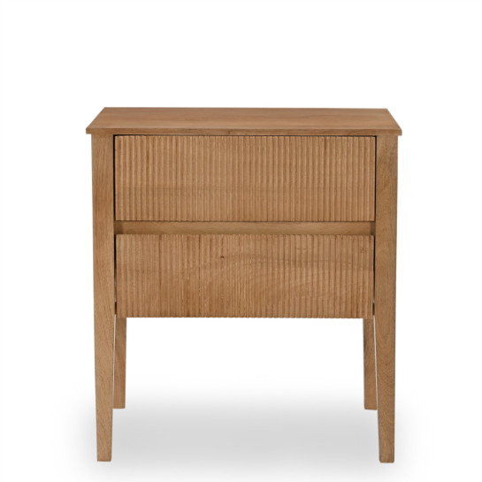 Kenay Home Mesita De Noche Natural 2 Cajones