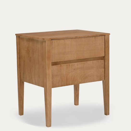 Kenay Home Mesita De Noche Natural 2 Cajones