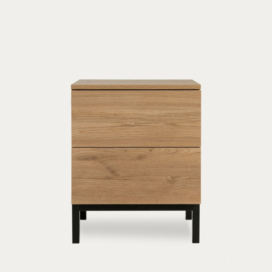 Kenay Home Mesita De Noche Natural 2 Cajones