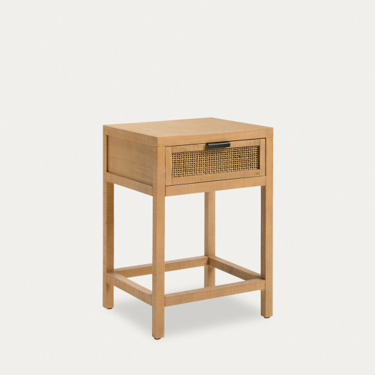 Kenay Home Mesita De Noche Ratán 1 Cajón